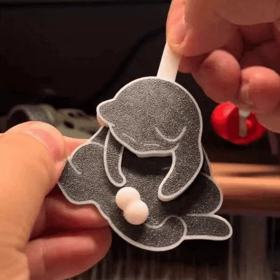 Naughty Kitty Keychain - Funny Egg-Playing Cat Gift