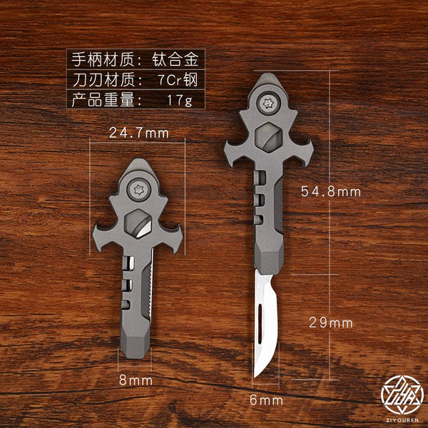 Titanium Keychain Box Titanium Multi-Tool Keychain: Mini EDC Gadget with Bottle Opener & Box ...
