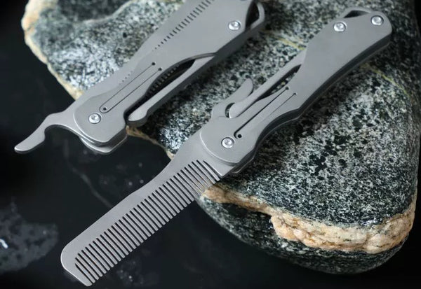 Pure Titanium Folding Comb - Anti-Static Travel Massage Comb