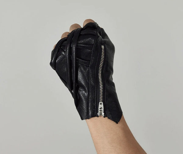 Mechanic Tactical Leather Gloves with Adjustable Strap Design - Rugged Style