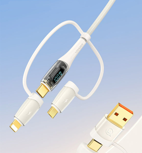 3-In-1 Charging Cable, Dual Input And Triple Output