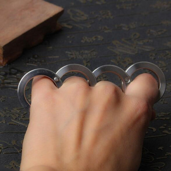 Stainless Steel Self-Defense Four-Finger Knuckle Buckle