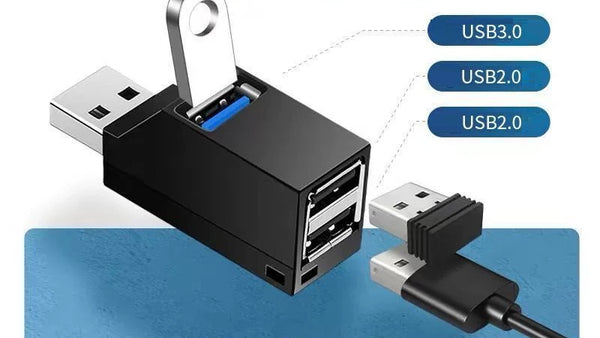 USB 3.0 Hub - Cool Multi-Port Splitter for Laptop and Car