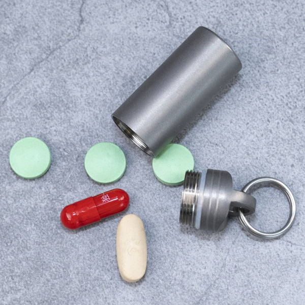 Pure Titanium Light-Shielding Airtight Portable Pill Box