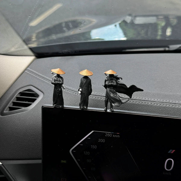 Martial Swordsman Car Ornament - Cool Ancient Warrior Auto Decor