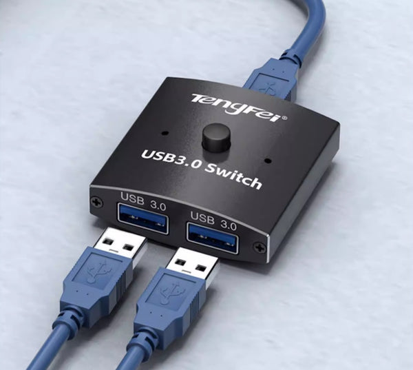 USB 3.0 Bidirectional Switch 2-in-1-Out Hub – Share Scanner, Printer, Mouse & Keyboard Instantly!
