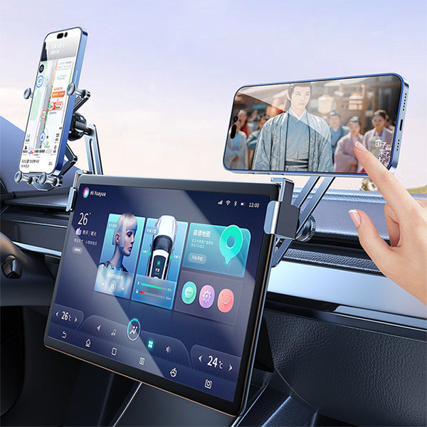 Dual Mount Floating Screen Aluminum Alloy Car Phone Holder