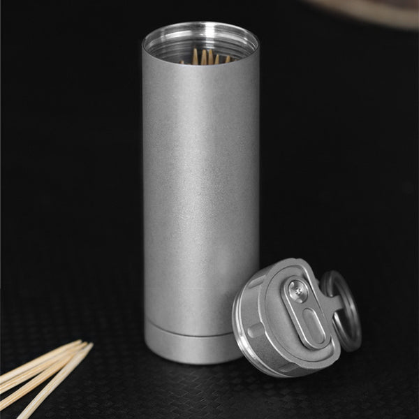 Titanium Alloy Outdoor Portable Toothpick Holder and Mini Pill Case