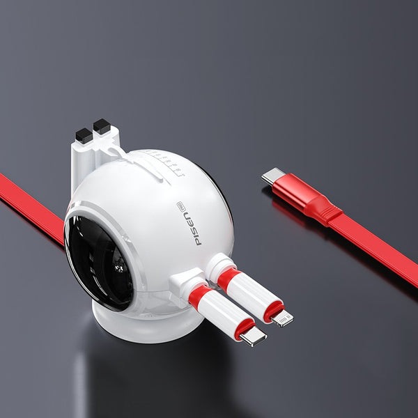 2-in-1 Retractable Super Fast Charging Data Cable