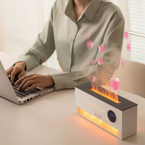 Remote Control Simulated Flame Aromatherapy Humidifier