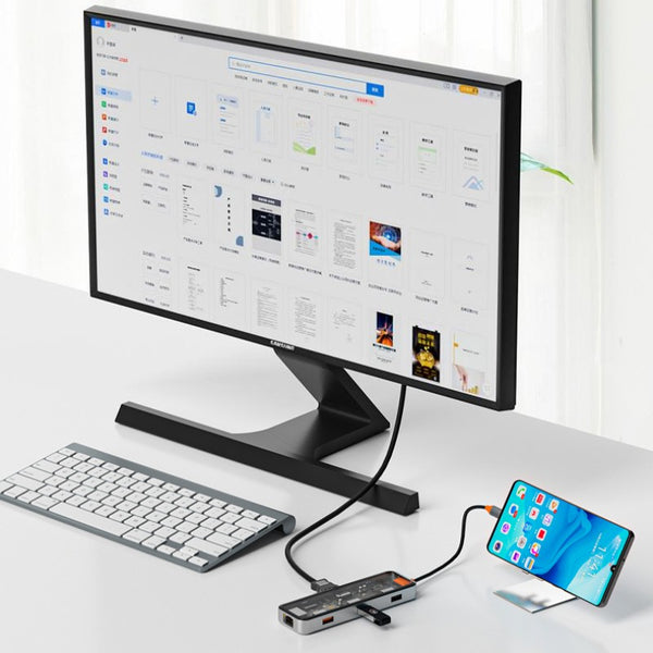 Eight-In-One Multi-Interface Transparent Expansion Dock