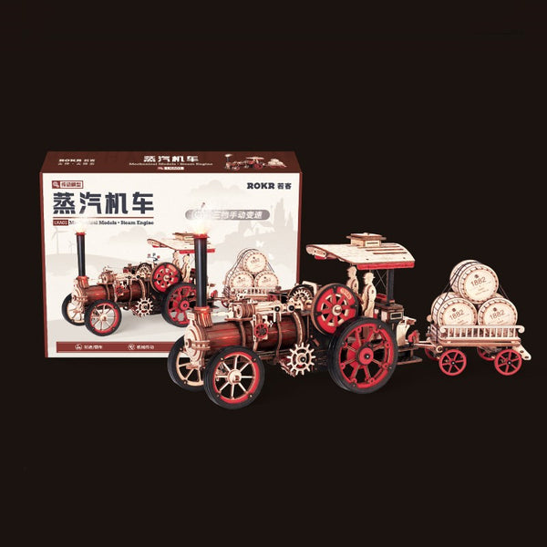 High-Difficulty Assembly Steam Locomotive Model