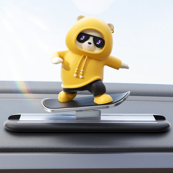 Car-Mounted Cartoon Skateboarding Bear Sliding Ornament