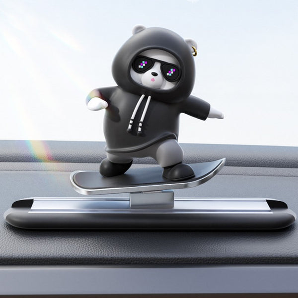 Car-Mounted Cartoon Skateboarding Bear Sliding Ornament