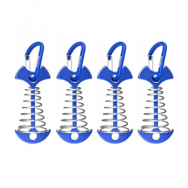 Camping Tent Fastening Picket With Umbrella-Shaped Springs For Stacking Boards