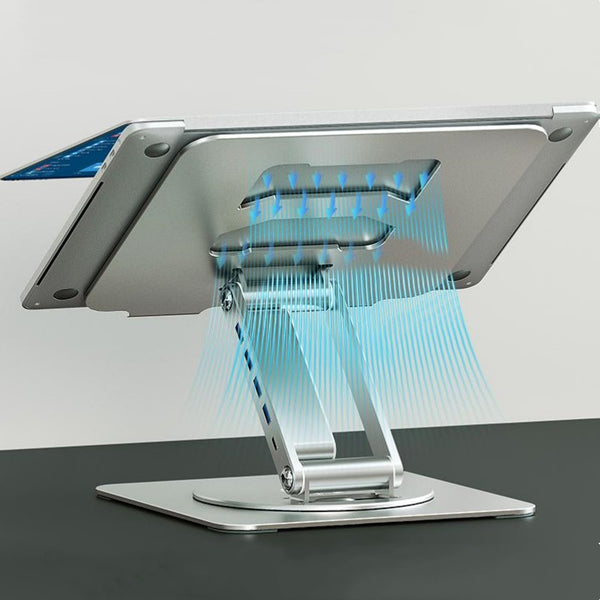 360° Rotating Lift And Expand Docking Station Stand