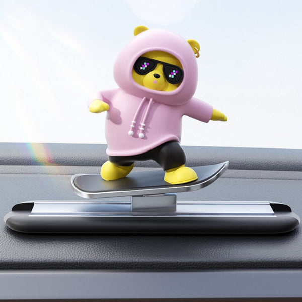 Car-Mounted Cartoon Skateboarding Bear Sliding Ornament