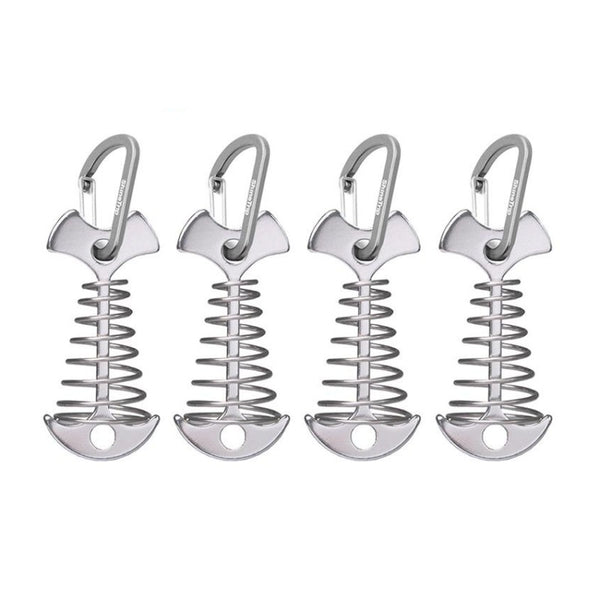 Camping Tent Fastening Picket With Umbrella-Shaped Springs For Stacking Boards