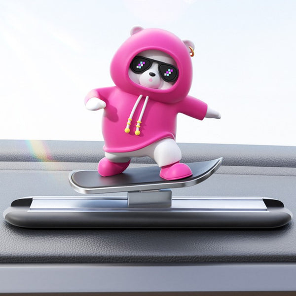 Car-Mounted Cartoon Skateboarding Bear Sliding Ornament