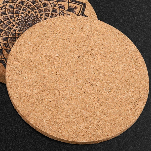 Retro Print Heat-Resistant, Non-Slip, And Absorbent Cork Coasters (Mixed Set of 4)