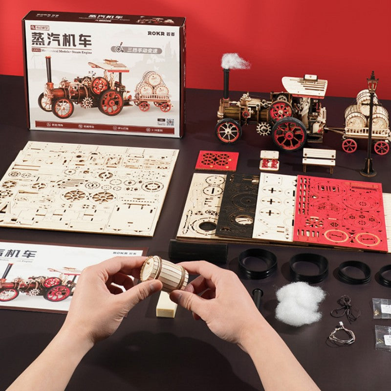 High-Difficulty Assembly Steam Locomotive Model – GizModern