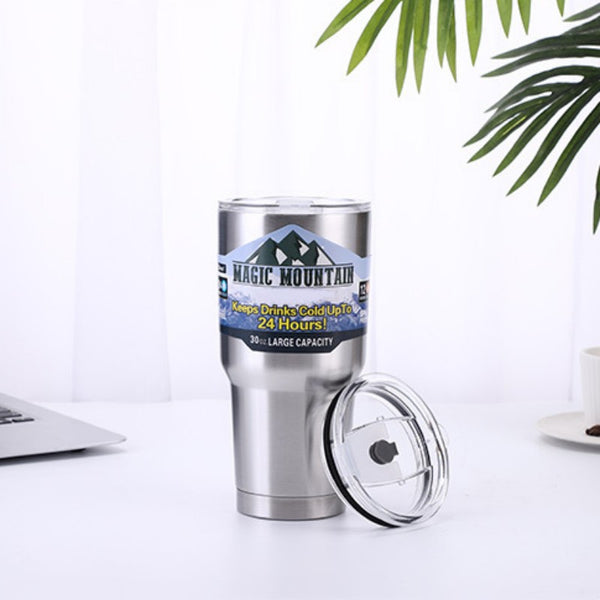 Large Capacity Stainless Steel Insulated Cup With High-Capacity Straw