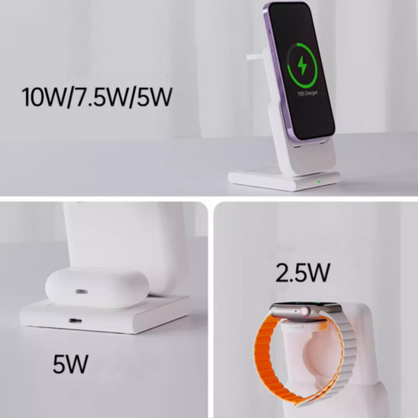 Portable 3-In-1 Wireless Charger