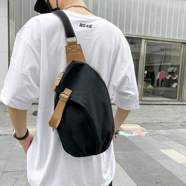 Canvas Casual Minimalist Large Capacity Single Shoulder Sling Bag
