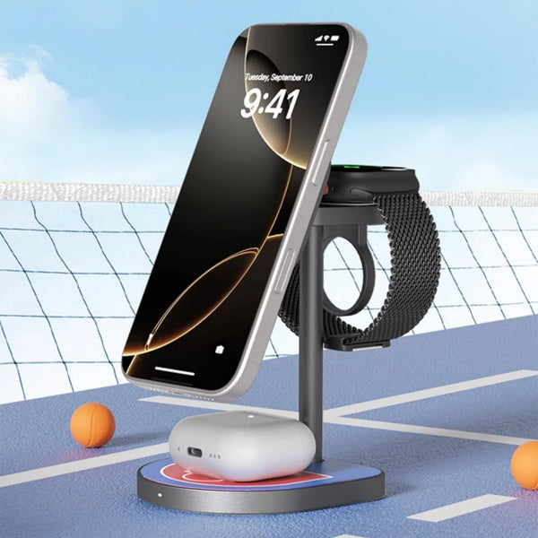 3-in-1 Basketball-Style Magnetic Wireless Charger