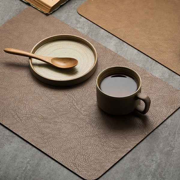 Creative Minimalist Waterproof And Insulated Double-Sided Leather Placemat