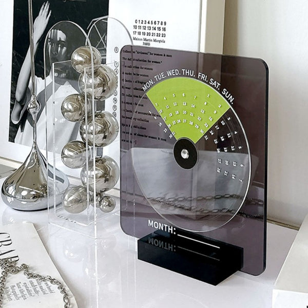 Acrylic Record Rotating Perpetual Calendar – GizModern
