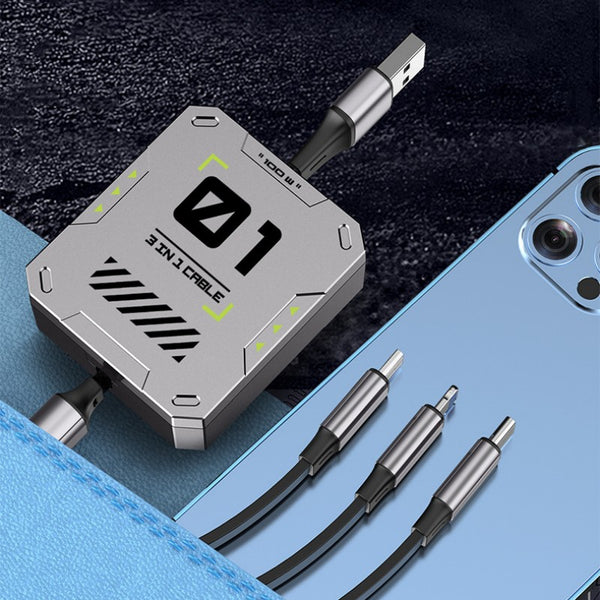 Multifunctional Extendable 3-in-1 Fast Charging Data Cable – GizModern