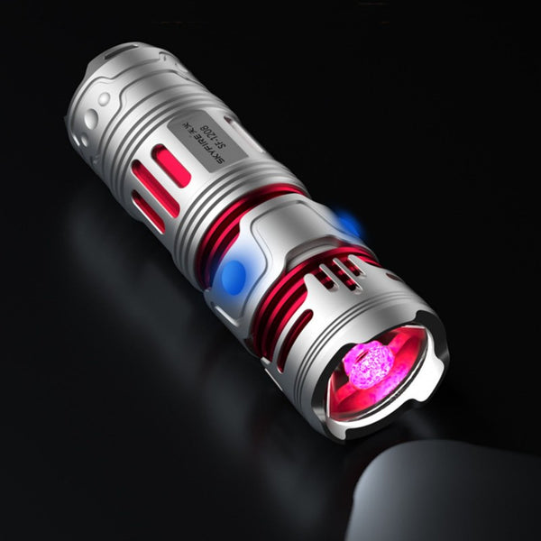 High-Intensity Rechargeable Super-Bright Fingertip Gyro Flashlight