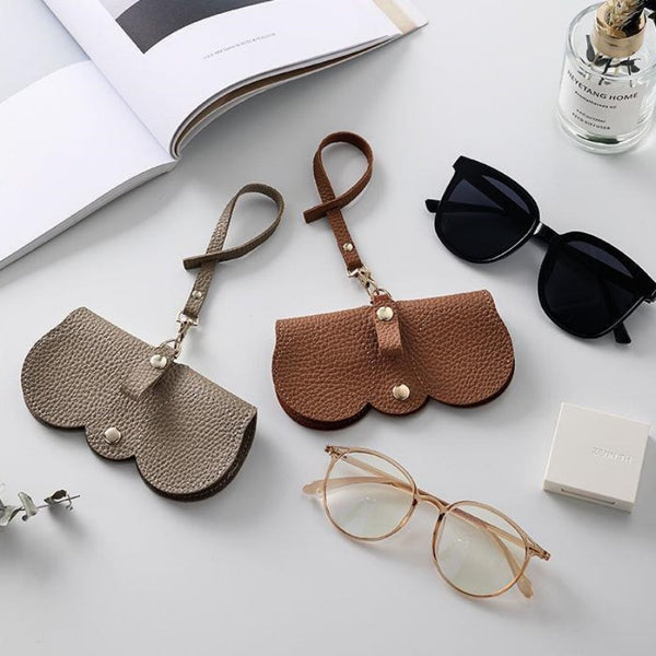 Soft Leather Portable Eyeglass Storage Pouch
