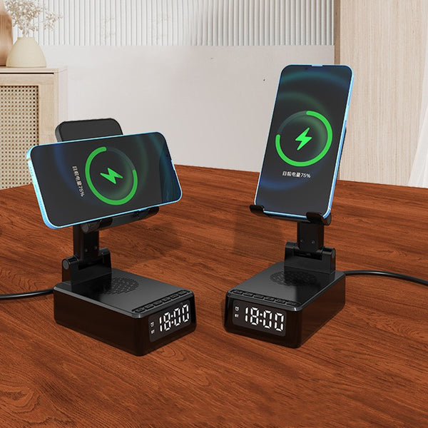 Bluetooth Speaker Wireless Charging Foldable Rotating Phone Stand ...
