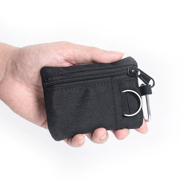 Mini Canvas Coin Pouch: Zip-Up Sporty Hangable Wallet