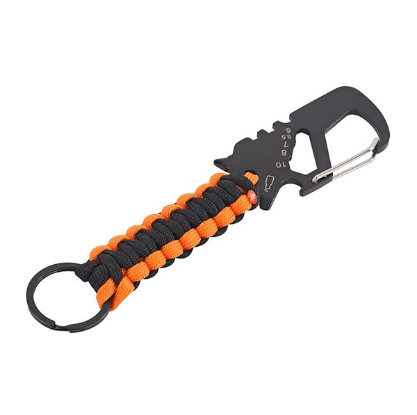 Survival Paracord Carabiner: Stainless Steel EDC Keychain