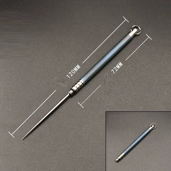 Titanium Telescopic Toothpick: Waterproof Keychain Fruit Pick