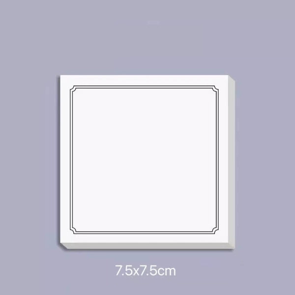 Minimal Sticky Notes: N-Times Blank Tearable Pad