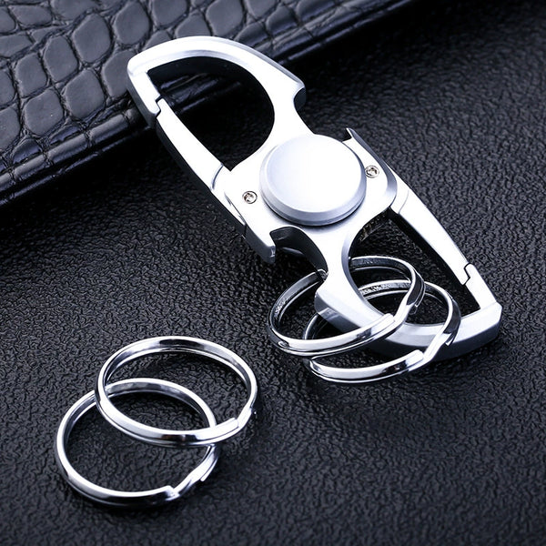 Fidget Spinner Keychain: Men's Cool Steel Car Waist Dangler
