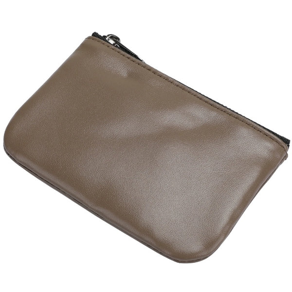 Sleek Soft Lambskin Coin Key Wallet: Mini Leather Zipper