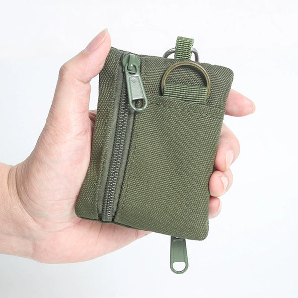 Mini Canvas Coin Pouch: Zip-Up Sporty Hangable Wallet