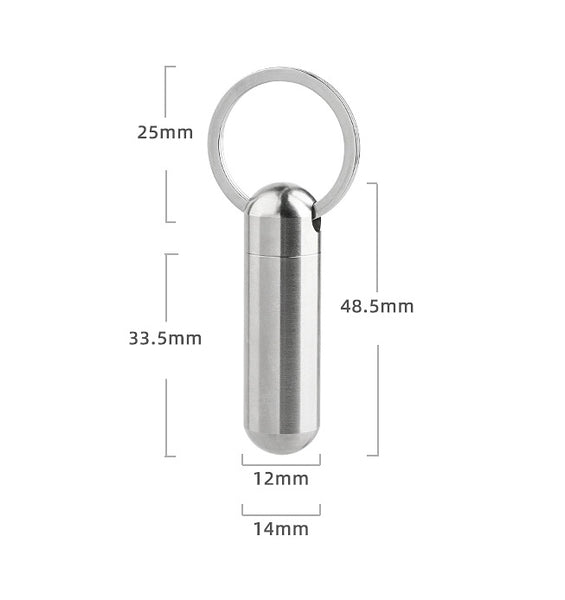 Pure Titanium Pill Case: Sealed Mini Keychain Medicine Jar