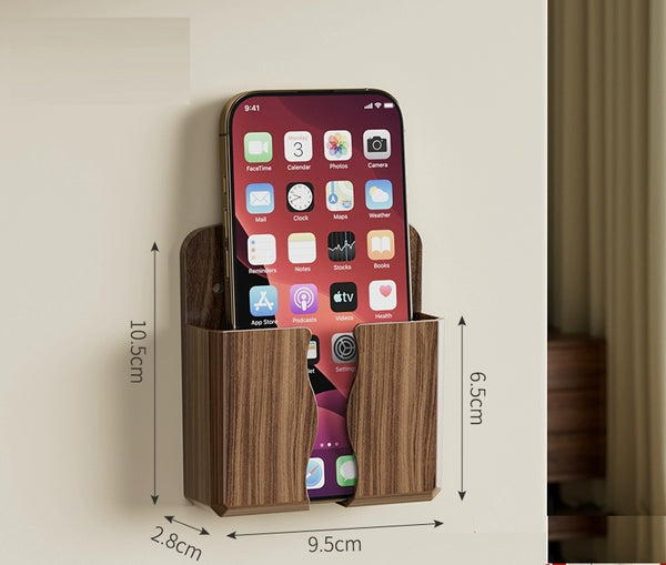 Wall-Mount Phone & Remote Holder: Drill-Free Organizer for Bedside, Living Room & Home Storage