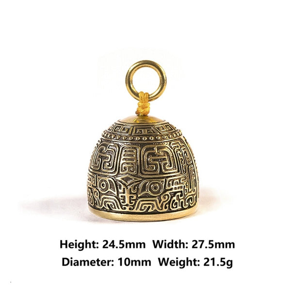 Taotie Copper Bell: Retro Hiking Bag & Car Key Charm