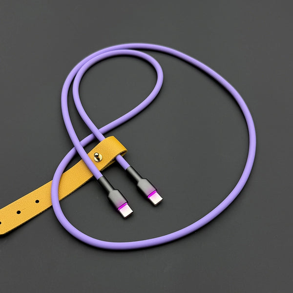 240W RGB USB-C Super-Soft Silicone Cable: Ultra-Fast Charging for iPhone 17 & More