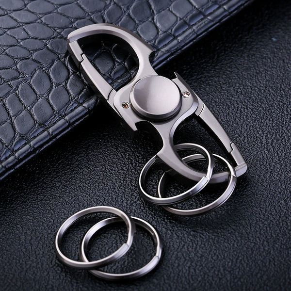 Fidget Spinner Keychain: Men's Cool Steel Car Waist Dangler