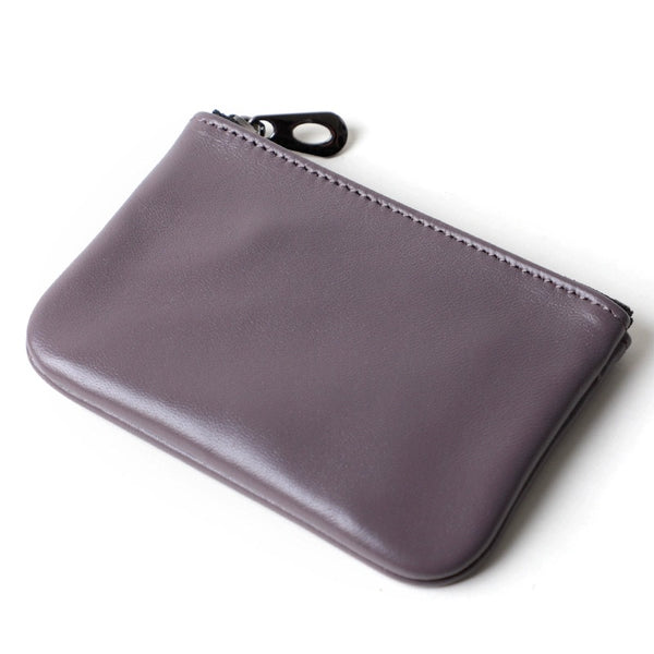 Sleek Soft Lambskin Coin Key Wallet: Mini Leather Zipper