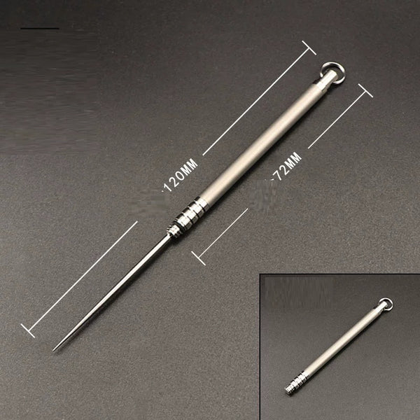 Titanium Telescopic Toothpick: Waterproof Keychain Fruit Pick