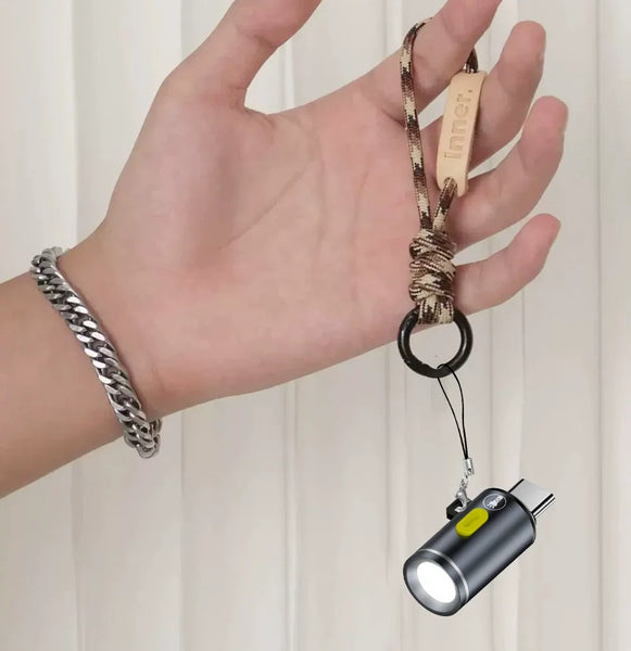 Mini USB Phone Flashlight Keychain - Portable Strong Light for Travel & Camping
